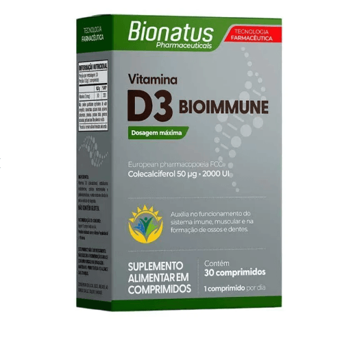 Vitamina D3 Bioimmune Bionatus 30 Comprimidos